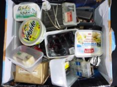 A good mixed lot of RC boat accessories to include Megger tester, wiring, craft knives,