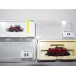 Trix Minitrix N gauge - two model locomotives comprising # 12624 NEM and # 12439, digital,