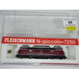 Fleischmann N gauge - a diesel locomotive # 7250 packaging states NEM, digital,