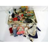 A good mixed lot of vintage doll's house accessories and toys to include a Tri-ang Spot-On