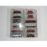 Model Railways - Fleischmann - twelve boxed items of N gauge rolling stock by Fleichmann,