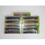 Model Railways -Minitrix - a collection of eleven boxed items of N gauge passenger coaches by