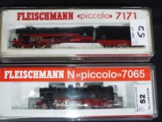 Fleischmann N gauge - two steam locomotives 2-8-4T #7065 and 4-6-2 with tender #7171,