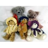 Collectable Bears - a collection of five collectable bears to include a Hermann Teddy Original with