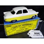 ODGI Toys of Yesterday - Ford Consul marked 2 in white and yellow,
