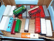 Dinky, Matchbox, EFE - 21 unboxed diecat model buses in playworn condition,