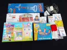 A good mixed lot of toys to include Pogo Jumper, Family Float Lounge, two fire station playsets,