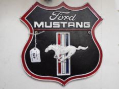 A cast iron Ford Mustang wall plaque Est £15 - £25 This lot MUST be paid for and collected,