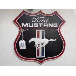 A cast iron Ford Mustang wall plaque Est £15 - £25 This lot MUST be paid for and collected,