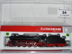 Fleischmann N gauge - a locomotive 2-8-2 with tender # 713881 packaging states DCC,