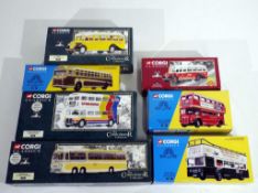 Diecast - seven 1:50 scale diecast buses in original buses including 33802, 35008,