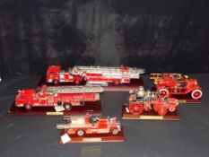 Diecast - Franklin Mint - a collection of five unboxed Franklin Mint Fire Vehicles in various