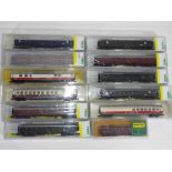 Model Railways - Minitrix - twelve boxed items of N gauge coaches by Minitrix, includes 513017,