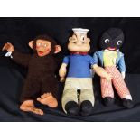 A collection of vintage toys to include a Chad Valley to include a Jacko The Chimpanzee approx 40cm