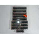 Model Railways - Fleichmann - twelve boxed items of N gauge coaches by Fleichmann, includes 8060,