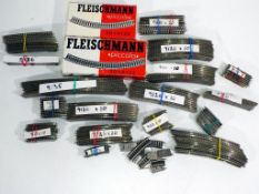 Model Railways - Fleishmann - in excess of 150 pieces of predominantly unboxed N gauge track,