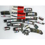 Model Railways - Fleishmann - in excess of 150 pieces of predominantly unboxed N gauge track,