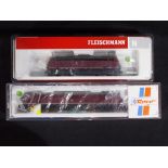 A lot comprising of Fleischmann N gauge diesel locomotive #723701 and ROCO diesel locomotive #23271