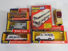 Diecast - six Dinky diecast vehicles, includes 271 Ford Transit Ambulance, 123 Princess,
