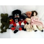 A good mixed of collectable soft toys to include four Ethnic dolls the tallest being 34cm (h) the