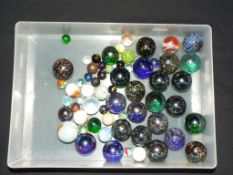 Marbles - a collection of 62 vintage marbles,