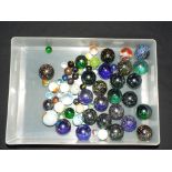 Marbles - a collection of 62 vintage marbles,