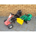 Child's battery powered Ride On farm tractor and Bopster pedal car [2].