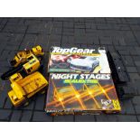 Diecast - Tonka Toys and Scalextric comprising crane, dumper, digger and car transporter,