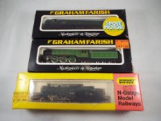 Model Railways - Graham Farish and Hornby N gauge - three locomotives comprising two steam locos