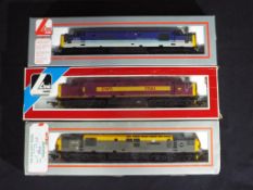 Model Railways - three Lima OO gauge Class 37 diesel locomotives, comprising 37114, 37883 and 37414,