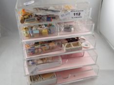 Dolls House accessories - a perspex storage box,
