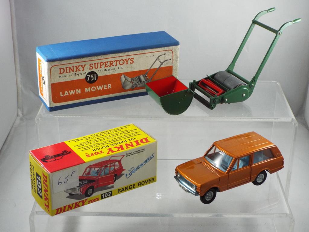 Diecast - Dinky - two diecasts in original boxes comprising #192 Range Rover and #751 Lawn Mower,