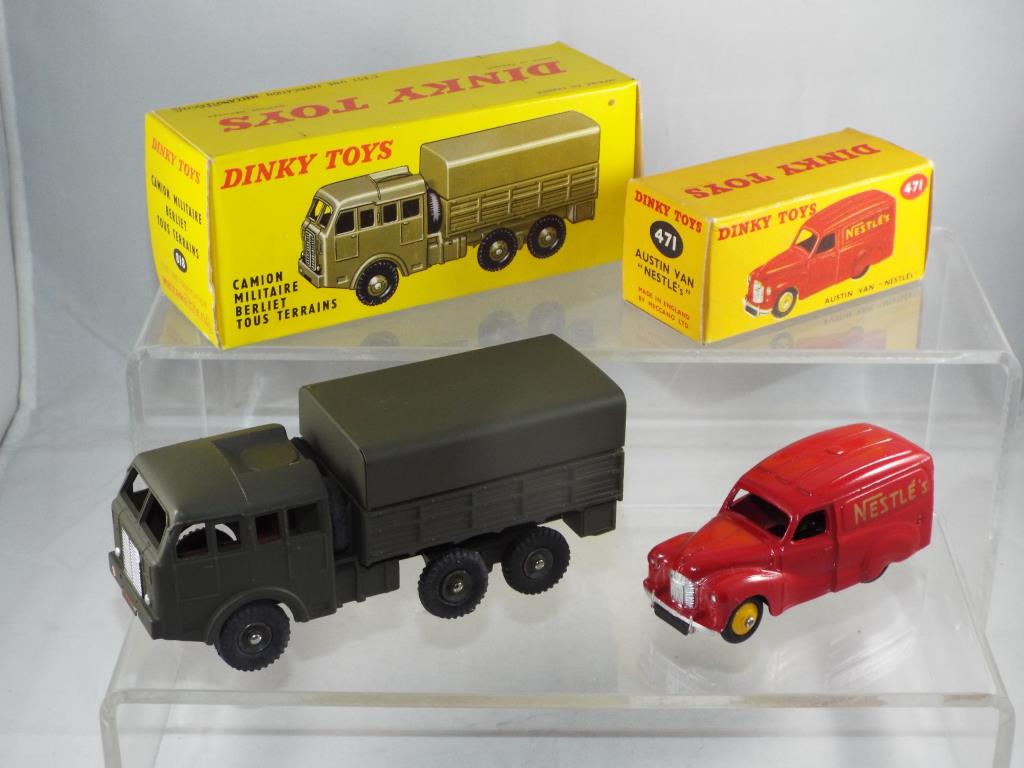Diecast - Dinky - two diecast vehicles in original boxes comprising #471 Austin Van and #818 Camion