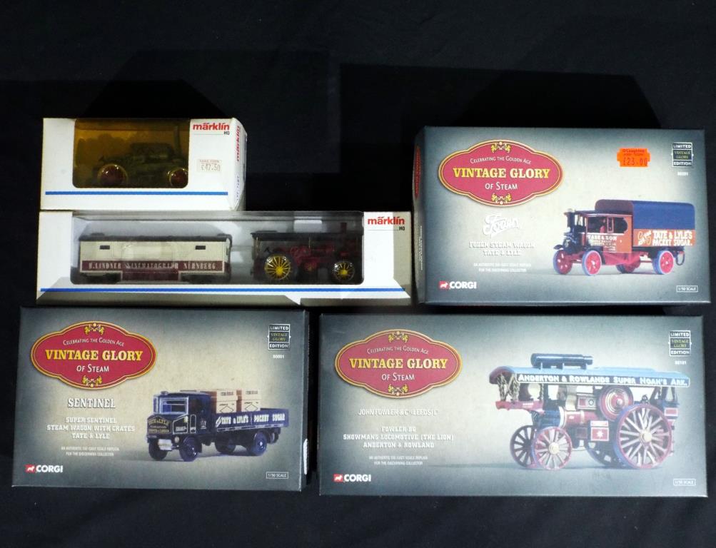 Diecast - Corgi and Marklin - five traction engines in original boxes comprising 80101, 80201,