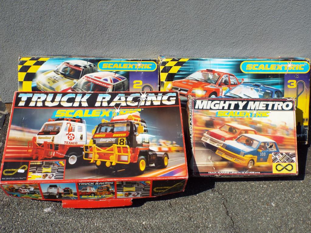 Scalextric - Four boxed Scalextric sets including Scalextric Truck Racing, Mighty Metro,