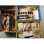 Dolls House Accessories - three large boxes containing doll's house construction materials to