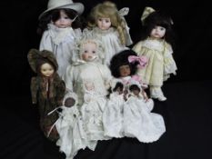 A collection of good quality ceramic collector dolls to include Knightsbridge,