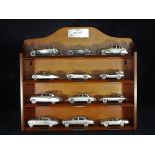 Diecast - Danbury Mint - twelve unboxed pewter model cars from Jaguar The Classic Motorcars