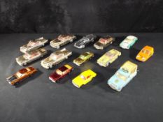 Diecast - Corgi - fourteen unboxed diecast vehicles to include a gold Ford Consul Classic,