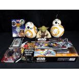 Star Wars - seven modern items to include two BB8 Droids,