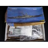 Model Kits - Heller 1:400 scale battleship Scharnhorst #81085 kit,