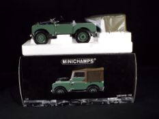 Diecast - Minichamps - Minichamps- A boxed 1:18 scale diecast model Land Rover 1948,