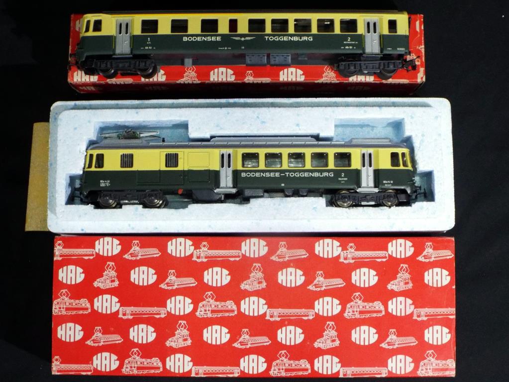 Model Railways - HAG Swiss Railcar and Power Car in HO scale,