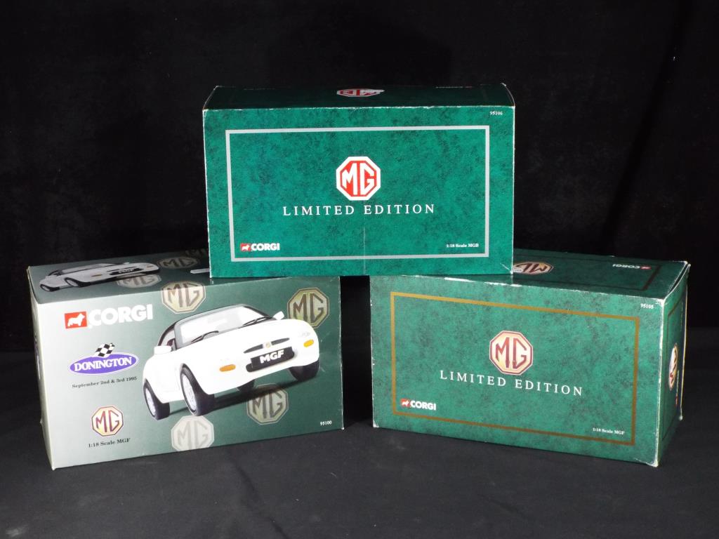 Diecast - Corgi - Corgi- Three boxed limited edition Corgi 1:18 scale diecast model MG's including