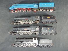 Model Railways - Hornby and Triang four unboxed steam locomotives in playworn condition,