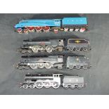 Model Railways - Hornby and Triang four unboxed steam locomotives in playworn condition,