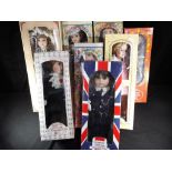 A collection of porcelain faced collector dolls to include The Knightsbridge Collection Agatha,
