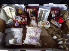 Dolls House Accessories - a collection of in excess of fifteen Dolls house items to dress a period