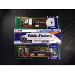 Diecast - Corgi - three boxed 1:50 scale Eddie Stobart model trucks, including CC12802 Scania T-Cab,