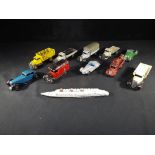 Diecast - Dinky - eleven unboxed diecast vehicles to include Austin trucks,
